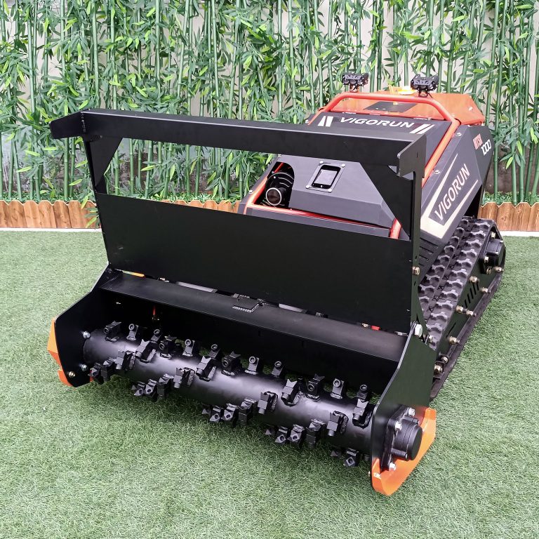 EPA gasoline powered engine 100cm cutting blade rubber track remote handling flail mulcher