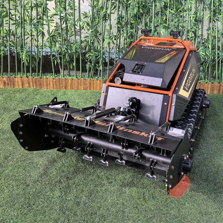 strong power petrol engine working degree 55 crawler remote operated forestry mulcher